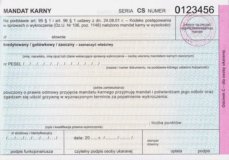 Mandat karny: wybór symbolu formularza i zasady jego wypełniania