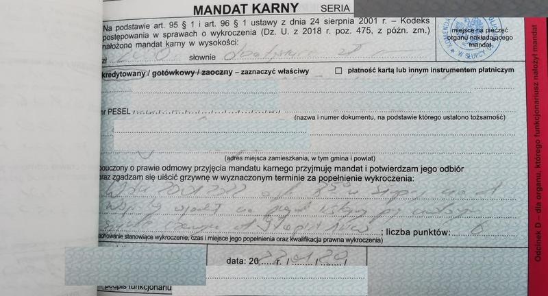 Płatność mandatów drogowych